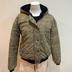 Saltwater LUXE Olive Black Speckled Puffer Jacket